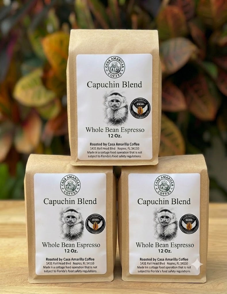 Capuchin Blend - Whole Bean Espresso Roasted Coffee 12 oz